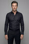Black Regular Fit Cotton Pocketless Classic Collar Shirt
