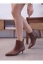 Rhea Flora Women's Pointed Toe Heeled Boots 0012415 3D Printed Brown