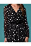 Polka Dot Double Breasted Collar Belted Chiffon Dress - 5