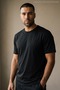Men's Trend Crew Neck Basic Black T-Shirt - 3