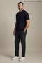 Men's Classic Navy Blue Polo Collar T-Shirt with Buttoned Pockets - 5