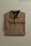 Men's Large Size Brown Polo Collar Printed T-Shirt - 2