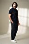 Men's Large Size Comfortable Fit Navy Blue Polo Collar T-Shirt - 4