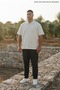 Men's Large Size Loose Basic White Polo Neck T-Shirt - 4