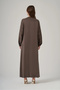 Silk Cupra Long Design Dress with Jacket 2031 Coffee - 4