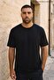 Men's Trend Crew Neck Basic Black T-Shirt - 4