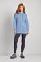 Women's Hooded Pocket Blue Tunic Sweatshirt Long Sleeve
