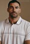 Men's Large Size Patterned Loose Polo Collar White T-Shirt - 5