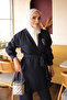 Navy Blue Collar Detailed Tunic and Trousers Set - 2