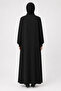 Plain Black Zippered Robe - 3
