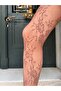 Women's Floral Print Brown Tights - 7