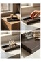 Premium Leather Dual Desktop Organizer and Presentation Tray Set - 2 Pieces - Bitter Brown - 5