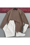 Men's Ottoman Fabric Crew Neck Top and Bottom Set - 2