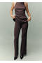 Straight-cut trousers with lace-up waistband