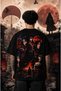 Uchiha Itachi Naruto Anime Unisex Oversize 24/1 Cotton T-Shirt - Special Collar Print
