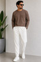 Men's Ottoman Fabric Crew Neck Top and Bottom Set