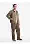 Oversized Cotton Long Sleeve Classic Collar Jacket with Pocket Detail - 2