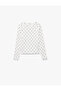 Cotton Long Sleeve Crew Neck Polka Dot T-Shirt - 3