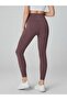 Lily Pattern Detailed Shaping Leggings Natural Brown - 3