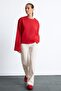 100% Cotton Boat Neck Embroidery Detailed Long Sleeve Basic T-Shirt I5546Ax26Au - 2