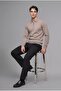 Standard Fit Half Zip Polo Collar Knitwear Basic Sweater H7595Ax26Au - 4