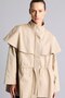 100% Cotton Cape Detailed Regular Fit Drawstring Waist Jacket I0697Ax26Au - 5