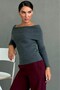 MG2184 Model Anthracite Color Madonna Collar Long Sleeve Knitwear Sweater - 3