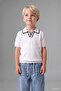 Regular Fit V-Neck White T-Shirt Baby Boy H9069A526Au - 3