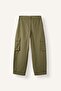 100% Cotton Cargo Fit Pocketed Buttoned Waist Jogger Pants I5615Ax26Au - 6