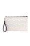 Star Patterned White Shiny Portfolio & Clutch Bag with Removable Wrist Strap 30 X 19 cm - 5