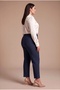 Paça Slit Large Size Gabardine Trousers Navy Blue - 4