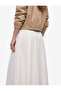 Cotton A-Line Pleated Midi Skirt - 4
