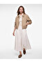 Cotton A-Line Pleated Midi Skirt