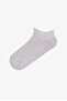 Green and White Ribbed Line Striped Cotton Jacquard 5 Pairs Booties Socks - 3