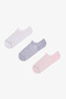 Basic Mesh Cotton Glitter 3 Pairs Sneaker Socks