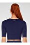 Naples Short Sleeve Crop Top Econyl Navy Blue - 2
