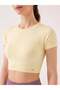 Captiva Soft Textured & Flexible Crop Top Yellow - 3