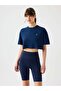 Aura Crop T-Shirt Navy Blue