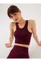 Palmi Self Patterned Round Neck Coated Bra Claret Red - 4