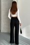 Women's High-Waist Belted Wide-Leg Palazzo Pants Black - 4