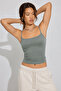 Moss Green Thin Strap Cotton Basic Undershirt Sh169