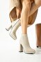 Women's Beige Genuine Leather Platform Boots