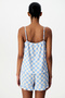 Women's Blue Sleeveless Viscose Pyjama Set with Shorts - 4