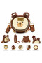 Cute Figured Teddy Bears Children's School Hanging Water Bottle Flask