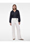Button Detailed Regular Waist Straight Cut Fabric Trousers