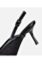 Women's Black Mesh Detailed Short Heeled Stiletto - 6