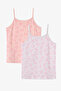Girl's Pink Flying Unicorn Patterned 2-Piece Undershirt