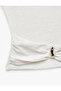 Slim Fit Cotton Boat Neck Sleeveless Floral Textured Asymmetrical Blouse with Accessories - 7