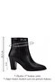 Women's Black Zippered Pointed Toe Genuine Leather Boots - 2