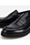 Men's Open Leather Black Thick Soled Classic Loafer - 3
